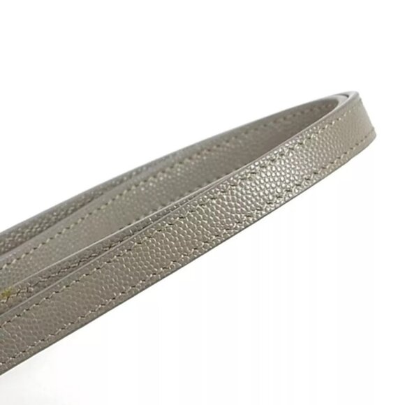 Auth SAINT LAURENT Handbag Shoulder Bag Gray Leather/Silvertone - Picture 6 of 7